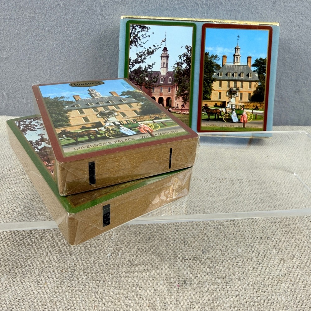 NOS‎ Congress Playing Cards Wrapped Williamsburg Double Deck Cel-U-Tone Box